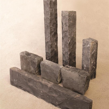 Basalt Palisade Vietnam (anthrazit) 12 x 12 x 50 cm, gespalten