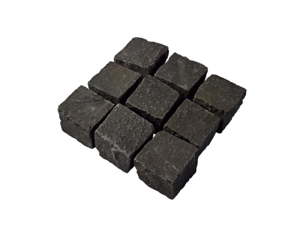 Basalt Pflaster 10/10/7-9 cm (neu) Vietnam, plangespalten in Kiste