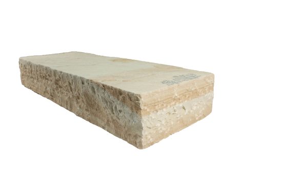 Dehli Blockstufe (Lemon) ~ 14-16x35x100 cm, spaltrau/handbekantet