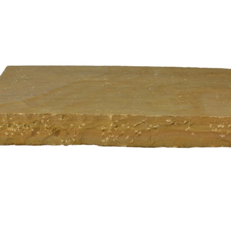 Dehli Blockstufe (Sahara Beige) ~ 14-16x35x100 cm, spaltrau/handbekantet -a.Bst.