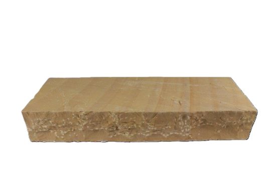 Dehli Blockstufe (Sun Yellow) ~ 14-16x35x100 cm, spaltrau/handbekantet