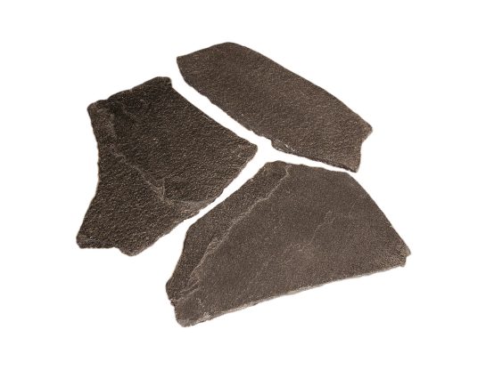 Flammet Quarzit Bruchplatten (grün) 2-4 cm, spaltrau