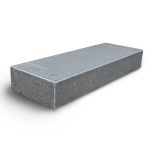 Gabbro Blockstufen (Grau-Grün) 100 x 35 x 15 cm allseits geflammt, Kanten gefast