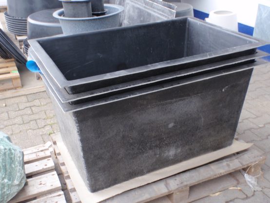 GFK-Becken 120 x 80 cm h = 60 cm, handlaminiert