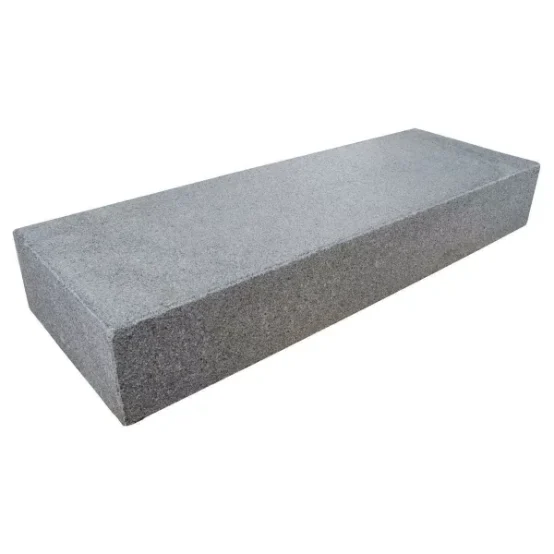 Granit Blockstufe (stahlgrau) 15 x 35 x 100 cm, geflammt, G654