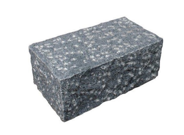Granit Mauerstein (stahlgrau), gespitzt 15 x 20 x 35 cm, auf Palette à 50 St.