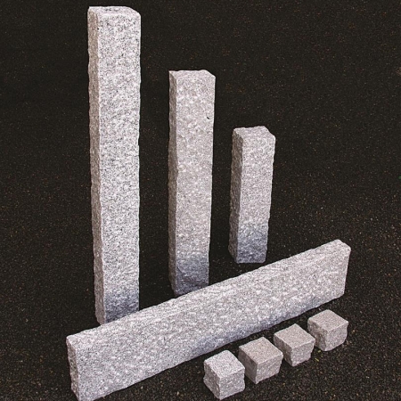 Granit Palisade (hellgrau) 12 x 12 x 150 cm, gestockt, wie G603