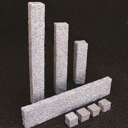 Granit Palisade (hellgrau) 12 x 12 x 75 cm, gestockt, wie G603