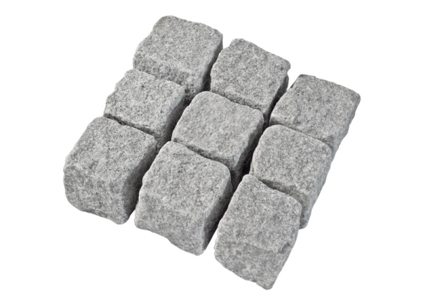 Granit Pflaster 14/16 cm Portugal Feinkorn (hellgrau) im Big-Bag