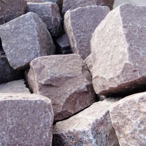 Granit Pflaster 14/17 cm Indien (Manga-rot) in Kiste/Big-Bag