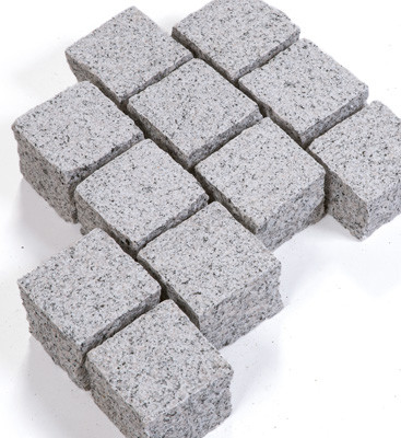 Granit Pflaster 16/16/16 cm China (hellgrau) gestrahlt/gesägt sonst gesp. BB