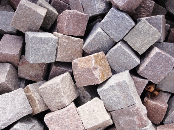 Granit Pflaster 9/11 cm Indien (Manga-rot) im Big-Bag