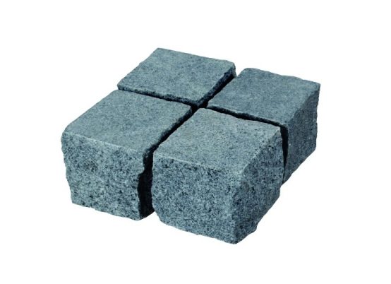 Granit Pflaster 9/9/8 cm (stahlgrau), OF geflammt in Kiste, G654