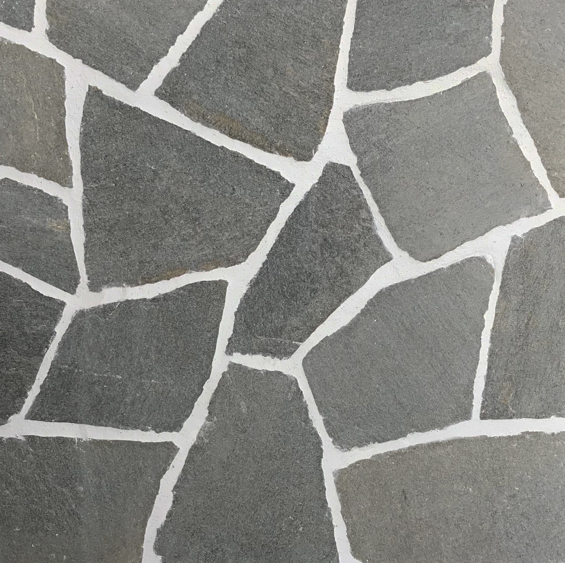 Homer Quarzit Polygonal (grün) 3-5 cm, spaltrau (7-10 St./m²)