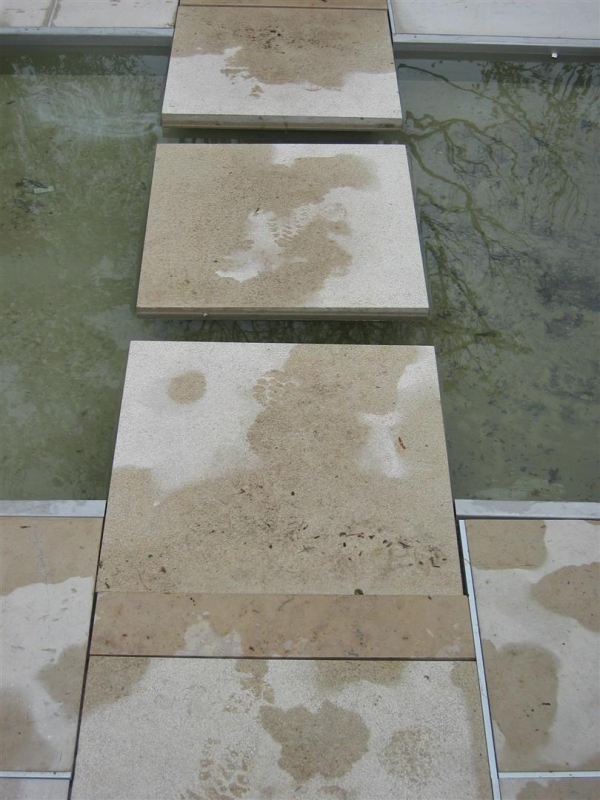 Jura Bodenplatten (beige) 40er-Bahn x 4 cm, gesägt/OF sandgestrahlt