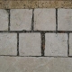 Kalkstein Pflaster 10/10/7 cm, getrommelt Pergamon (creme) OF gesägt, Kanten gesp./ges.