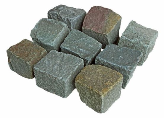 Melaphyr Pflaster (bunt) 8/11 cm, gebraucht, lose