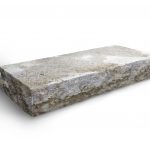 Muschelkalk Blockstufe (grau-ocker) ~ 15 x 35-40 x 100 cm, gestockt/bossiert