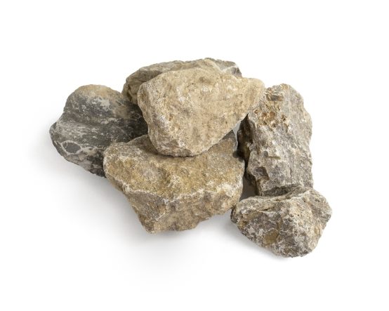 Muschelkalk Schotter (grau-ocker) 32/70 mm im Big-Bag