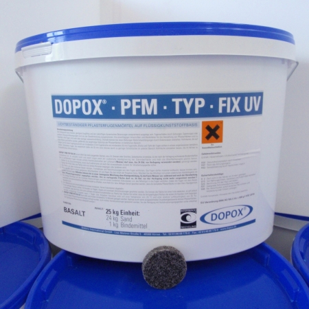 Pflasterfugenmörtel Dopox FIX UV 25-kg-Eimer, Trockeneinbau (basalt)