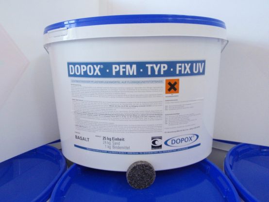 Pflasterfugenmörtel Dopox FIX UV 25-kg-Eimer, Trockeneinbau (basalt)