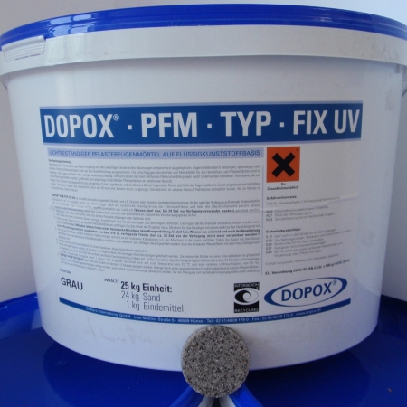 Pflasterfugenmörtel Dopox FIX UV 25-kg-Eimer, Trockeneinbau (grau)