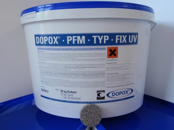Pflasterfugenmörtel Dopox FIX UV 25-kg-Eimer, Trockeneinbau (grau)