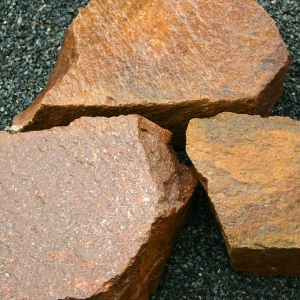 Porphyr Polygonal (grau-rot) 2-4 cm, spaltrau, Großformat