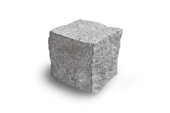 Quader Granit (grau) 40 x 40 x 40 cm, gespalten, auf Palette