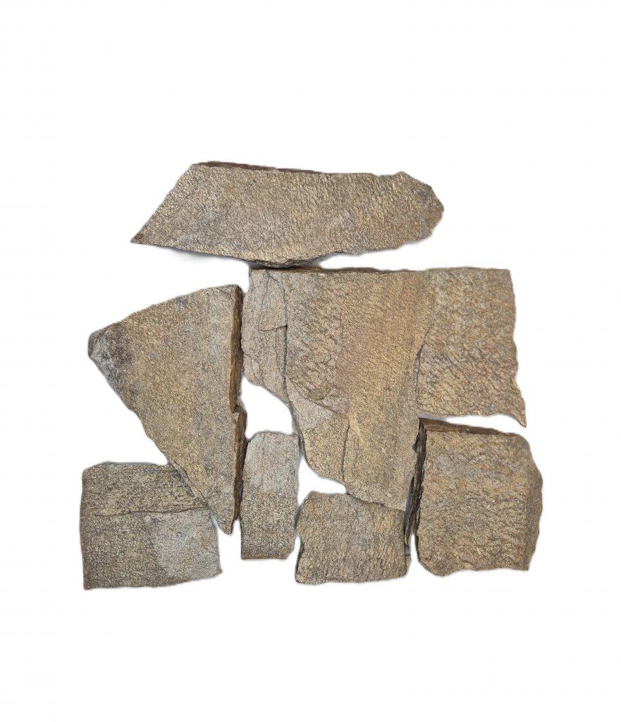 Quarzit Polygonalplatten (gelb-bunt) 2-4 cm, spaltrau (4-8 St./m²)