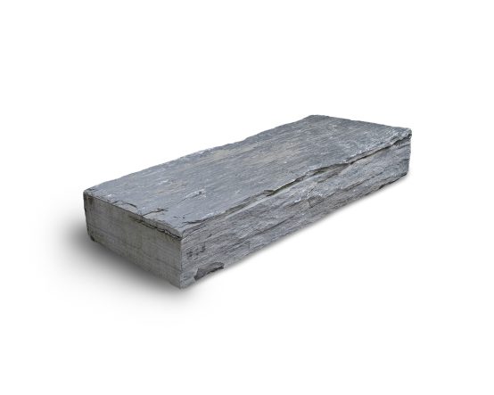 Schiefer-Graphit Blockstufe (anthrazit) 15 x 35 x 100 cm, 2x Kopfseiten gesägt/Rest bruch