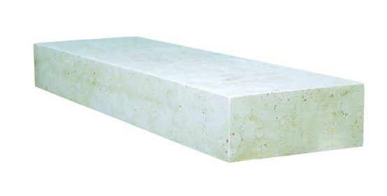 Travertin Blockstufe (beige) 15 x 35 x 100 cm, getrommelt
