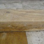 Travertin Blockstufe (goldgelb) 15 x 35 x 100 cm, OF+Ansicht geschliffen