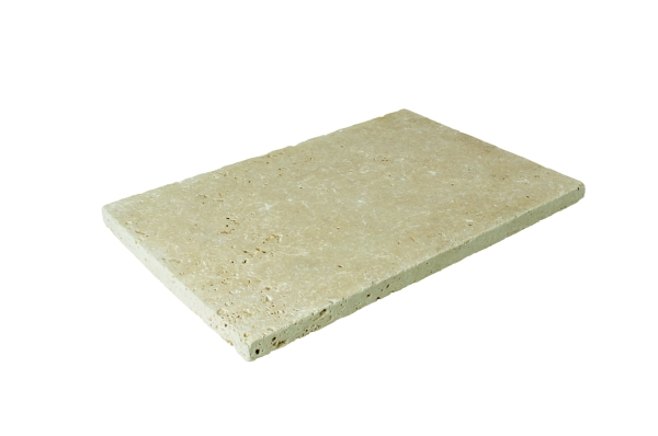 Travertin Bodenplatten (beige) 40 x 40 x 3 cm, gesägt/getrommelt