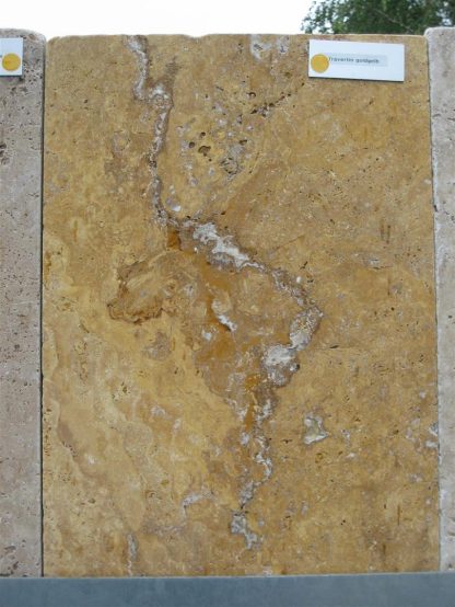 Travertin Bodenplatten (goldgelb) div. Größen x 3 cm, gesägt/getrommelt