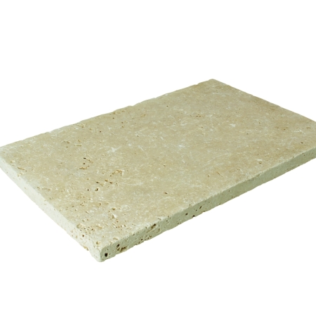 Travertin Bodenplatten (Vanilla Romana) 60 x 40 x 3 cm, gesägt/getrommelt