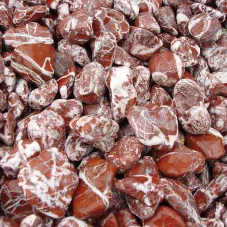 Zierkies Marmor, Rouge Royal (rot/weiß) 25/40 mm im Big-Bag